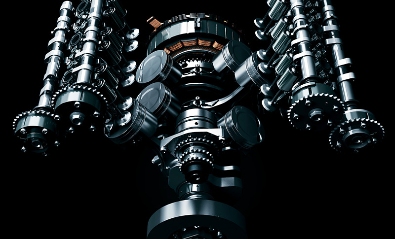 V型6気筒直噴3.5リッターツインターボ「JNC」型エンジンは最高出力373kW(507PS)/6500-7500rpm、最大トルク550Nm(56.1kgfm)/2000-6000rpmを発生。後輪の駆動をアシストするリアモーターは最高出力35kW(48PS)/3000rpm、最大トルク148Nm(15.1kgfm)/500-2000rpmを、前輪の左右それぞれに配置するツインモーターユニットは最高出力27kW(37PS)/4000rpm、最大トルク73Nm(7.4kgfm)/0-2000rpm(モーター1基あたり)を発生する