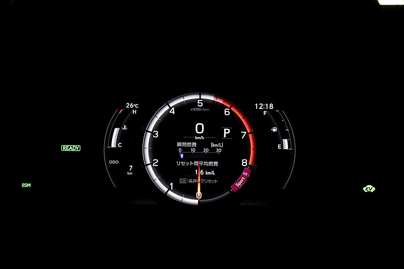 Sモード時の表示