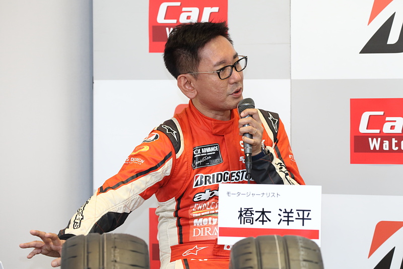 タイヤが変わった当初は苦戦するものの、徐々にRE-12Dの特性をつかんでいった橋本氏