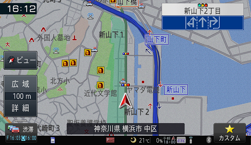 ゾーン30表示。緑の網掛け部分がそれ