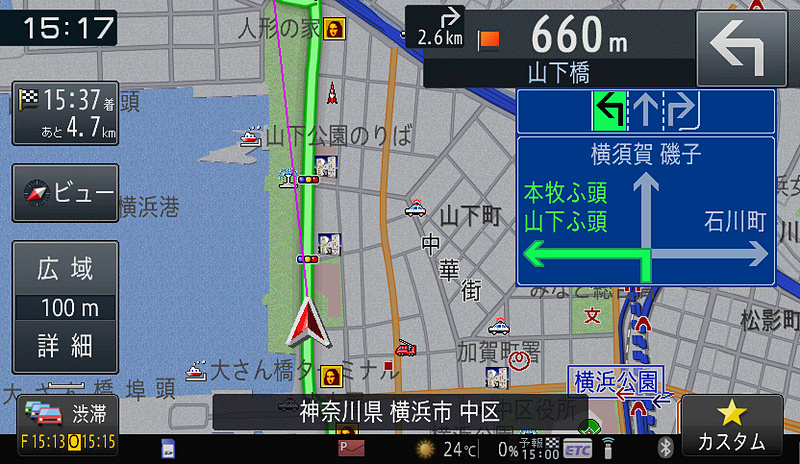 方面案内看板とレーンガイド