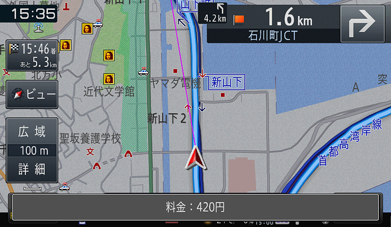 逆に高速道路から一般道へ。こちらも問題なし