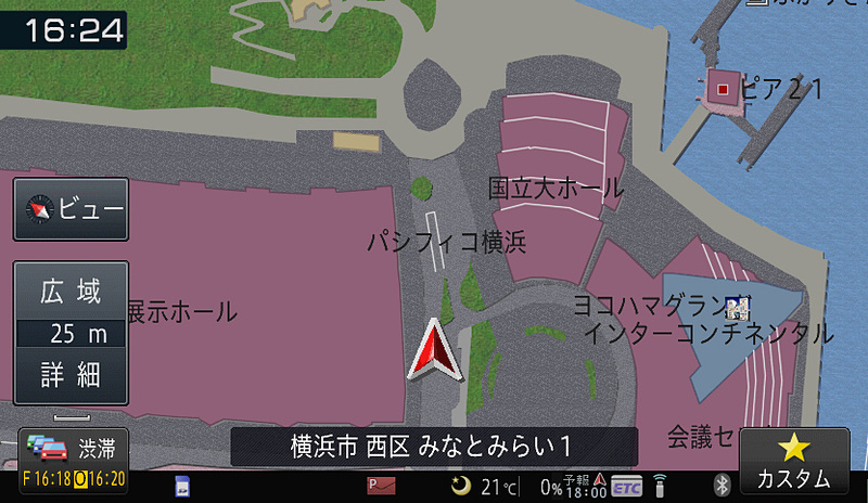 地下駐車場でも完璧な精度。駐車場マップがあるのも嬉しい