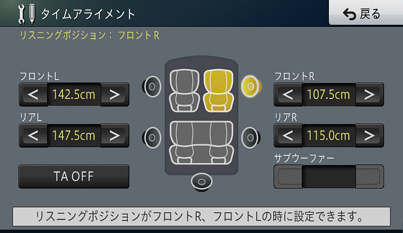 タイムアライメントをはじめとした豊富な調整機能を搭載