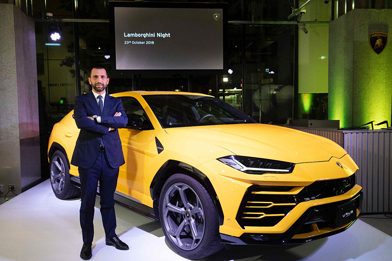 スーパーSUV「ウルス」の日本でのデリバリー開始を祝して「Lamborghini Night」を開催。ランボルギーニ・ジャパン カントリー・マネージャーのフランチェスコ・クレシ氏が挨拶を行なった