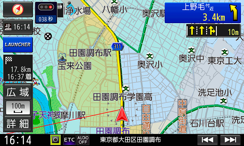 信号停止時には青に変わるまでをカウントダウン