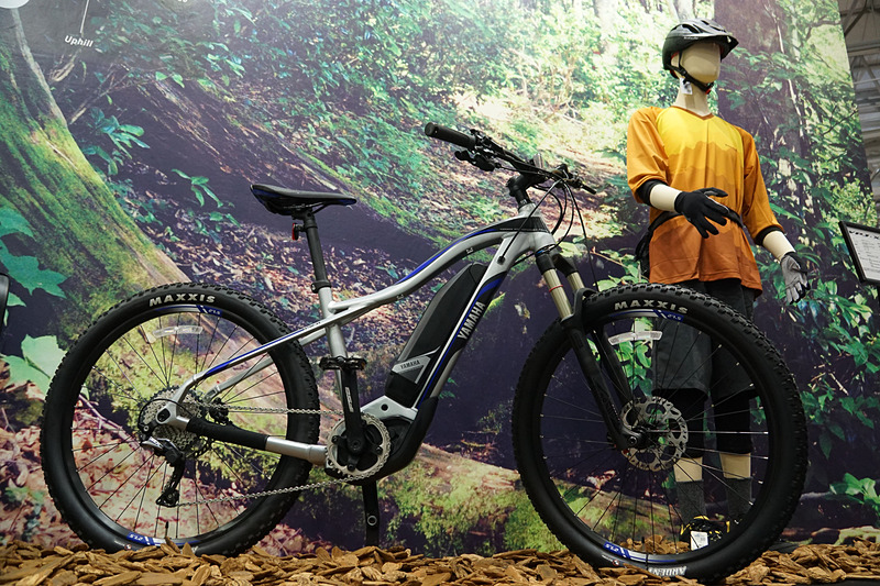 電動アシスト自転車をラインアップするヤマハブース