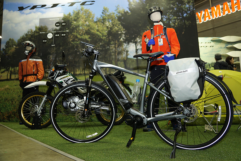 電動アシスト自転車をラインアップするヤマハブース