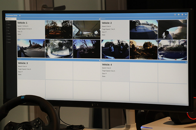 デモ開始前のリハーサル段階では、エスティマ自動運転車（Vehicle：1）とMilee（Vehicle：2）のどちらからも映像や位置情報が届き、現地でセッティングなどを進めるスタッフともやり取りできていたのだが……