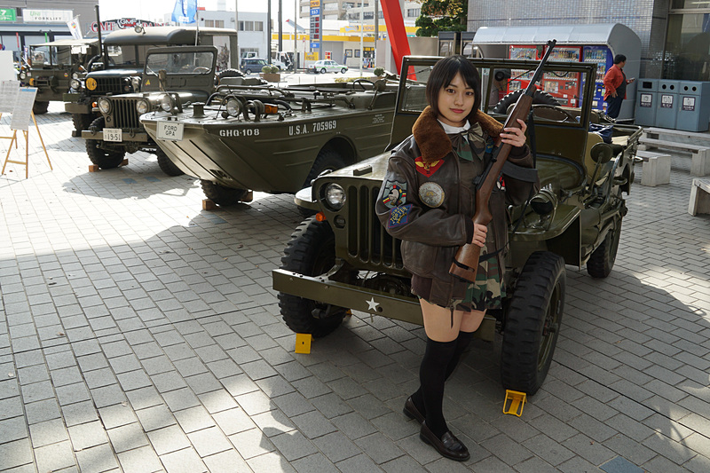 一般社団法人日本ミリタリーヴィークル協会の協力により「M561 ガマゴート」「フォード GPA 水陸両用車」などの5台の軍用車両が展示された