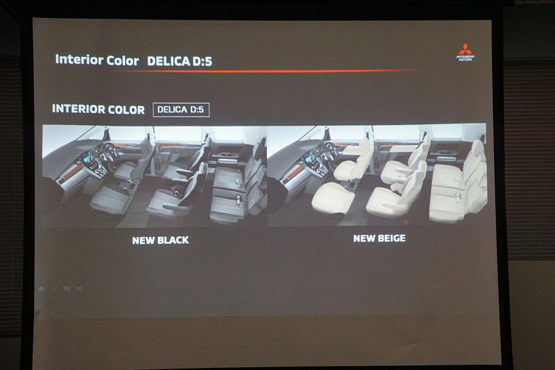 新型デリカD：5のデザインの特徴を示すスライド