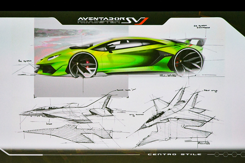 アヴェンタドール SVJのデザインはジェット戦闘機にインスパイアされているという