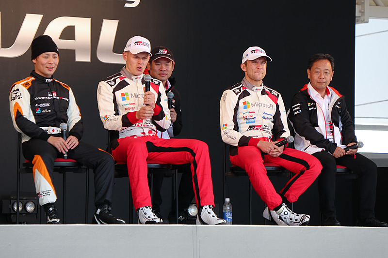 「TGRFステージ」で行なわれた「WRCトークショー」。タナック選手は「来年は誰にも勝ちを譲りたくない」と勝利に向けた意気込みを語った