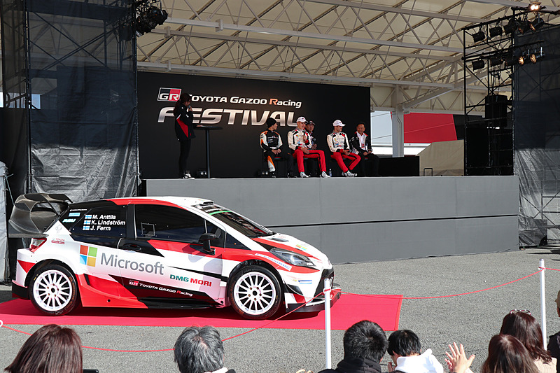 「TGRFステージ」で行なわれた「WRCトークショー」。タナック選手は「来年は誰にも勝ちを譲りたくない」と勝利に向けた意気込みを語った