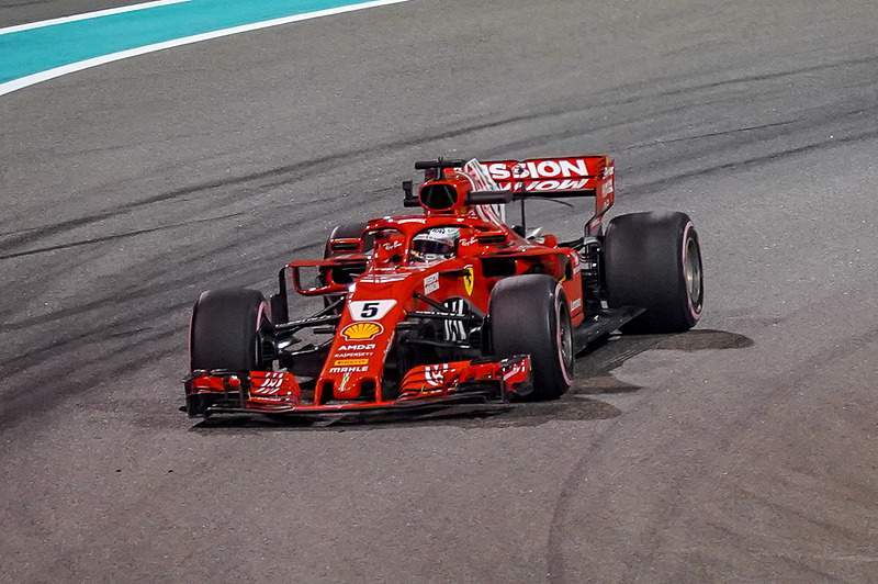 2位に入ったセバスチャン・ベッテル選手（5号車 フェラーリ）