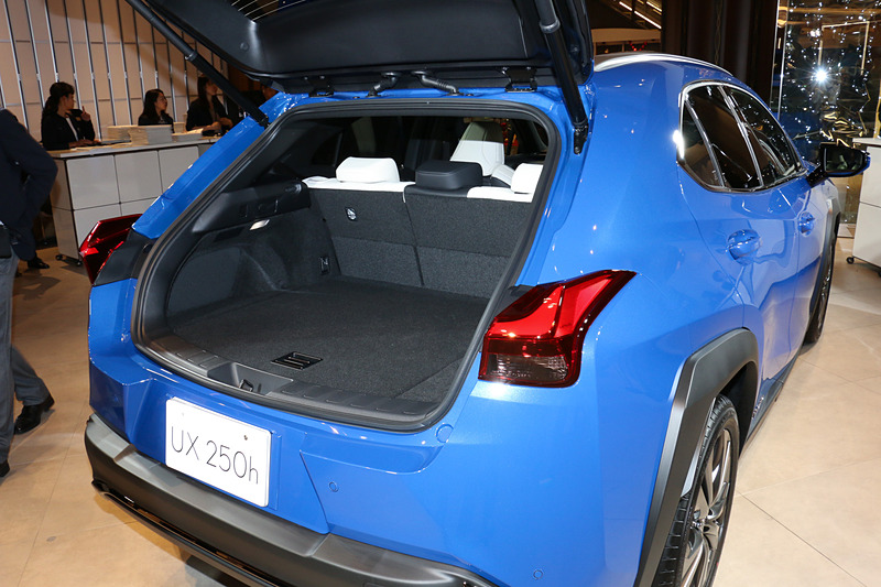 ルーフの前方側にヒンジを備え、開口部を広くしたラゲッジスペース。荷室容量は220L