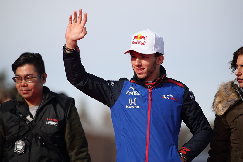 トロロッソ・ホンダのエースドライバー、ピエール・ガスリー選手。チームメイトで、すでにチームから離脱が決まっているブレンドン・ハートレー選手は今回は欠席