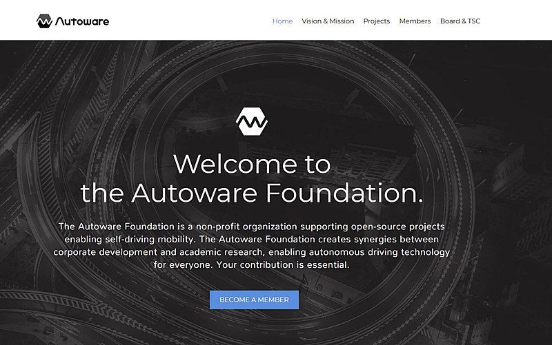 「The Autoware Foundation」のウェブサイト