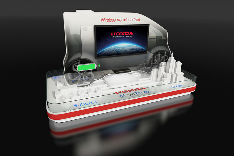AI搭載の自動運転車「NeuV」などのEV（電気自動車）とワイヤレス接続して再生可能エネルギーの導入を促進する「Wireless Vehicle-to-Grid」のイメージ