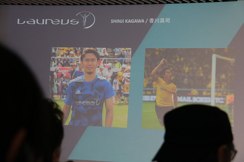 ローレウス・スポーツ・フォー・グッドの趣旨に賛同するスポーツ選手として、内村航平選手、香川真司選手、杉山愛選手が紹介された