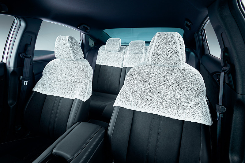 シートカバー（ハーフタイプ）レース地/ホワイト/フロント・リアセット：1万2960円