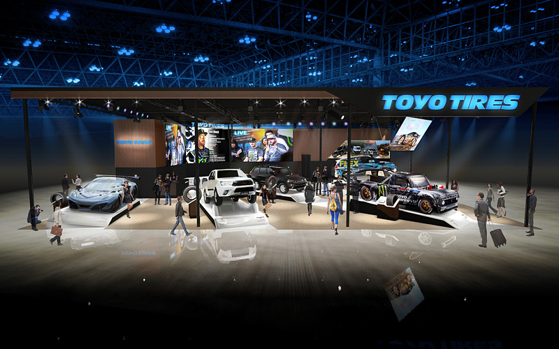 東京オートサロン 2019でのトーヨータイヤブースイメージ