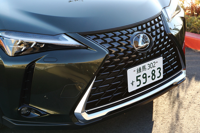 レクサス車のアイデンティティであるスピンドルグリルは、見る角度によって多彩に表情を変え、生命感を演出する「ブロックメッシュパターン」（左）を標準設定するほか、“F SPORT”では「LS」から導入を開始したL字ピースのメッシュパターンを採用する