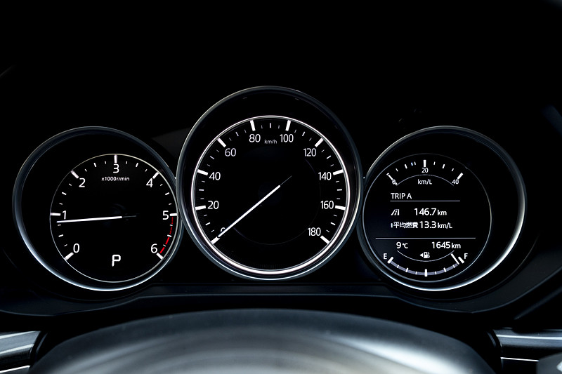 オーソドックスな3眼メーターを採用。右側がインフォメーションディスプレイとなる