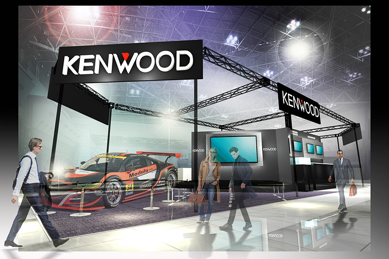 JVCケンウッドのブースイメージ。「Modulo KENWOOD NSX GT3」が実車展示される