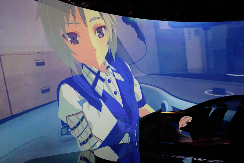 CES 2019における日産のデモに登場した萌えキャラ。巨大スクリーンに映し出された