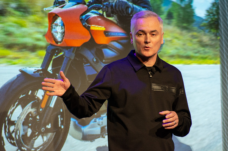 1月7日（現地時間）のプレスカンファレンスではHarley-Davidson 副社長のMarc McAllister氏も登壇