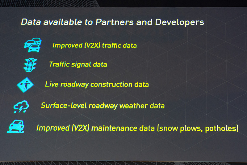 ステージではV2Xプラットフォーム「CIRRUS by Panasonic」を紹介