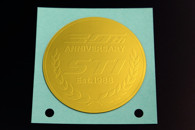 A賞のSTI 30周年限定ステッカー