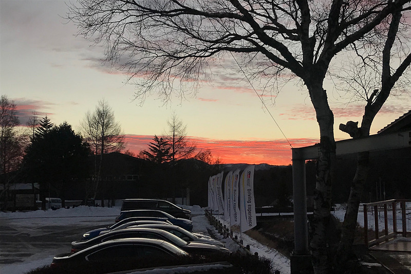 イベント後に見る女神湖の夕焼けはまた格別なものがある