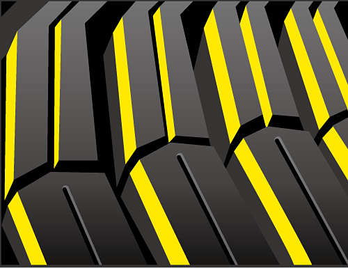 ドライ路面でのブレーキ性能を高めるため、トレッドブロックには面取り加工を施している