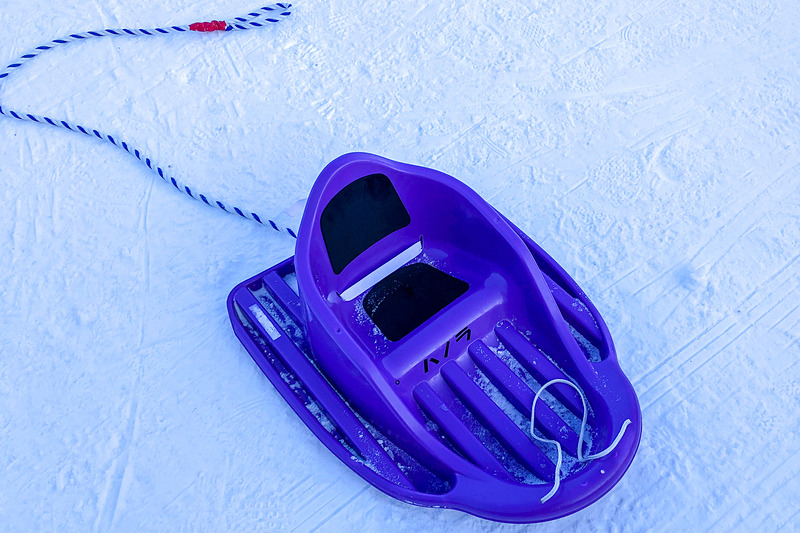 サンタさんのソリをミニチュアにしたような、可愛らしいソリ。子供たちは楽しそうに滑っていたのですが……