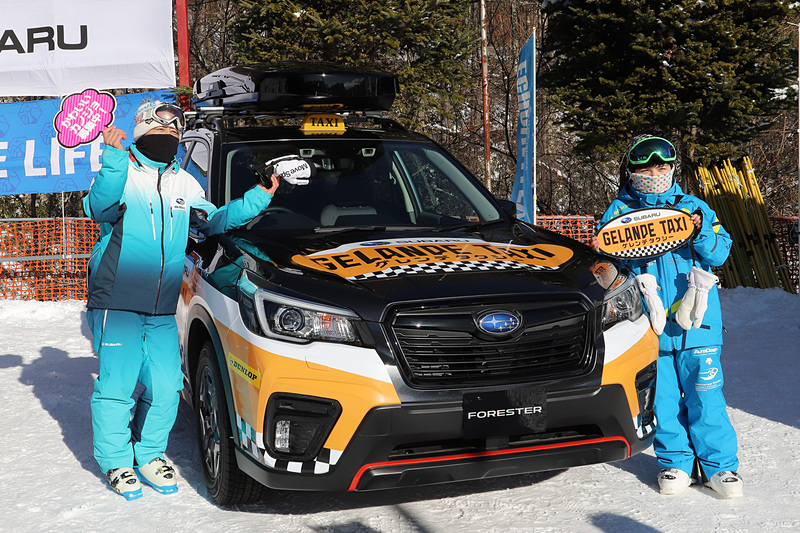 スバルのSUVが置いてある“ゲレタク広場”で写真を撮影して、SNS（Twitter、Instagram、Facebook、LINE）に「#ゲレンデタクシー」のハッシュタグを付けて投稿