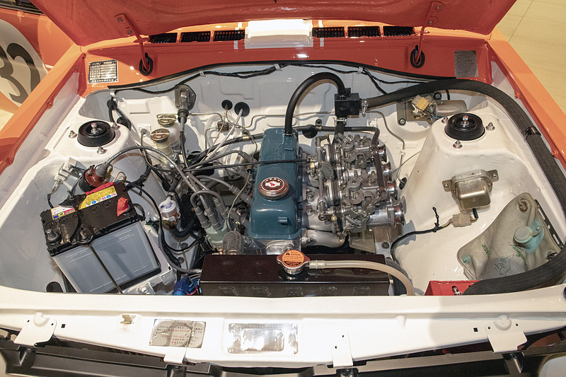 エンジンは「A12」型のレース用チューン仕様。展示車といえどもキチンとチューニングされていて、推定で120PSは出ていたという