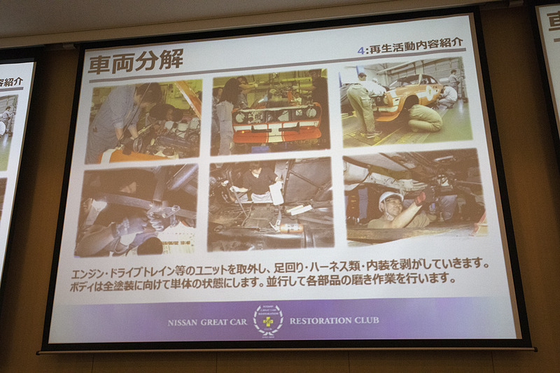 見た目はきれいなクルマだが、再生作業ではエンジン、ドライブトレーン系パーツ、配線などがすべて取り外されて、それぞれを再生させる。ボディは全塗装。再使用するパーツは徹底的に磨きあげる