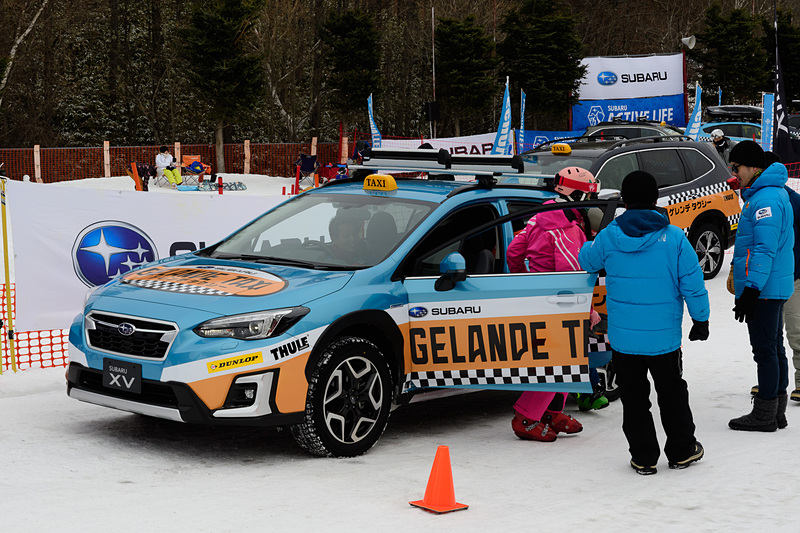 エコーバレースキー場で人気となっていた「SUBARU ゲレンデタクシー」。今シーズンは、ダンロップの「ウインターマックス」を装着