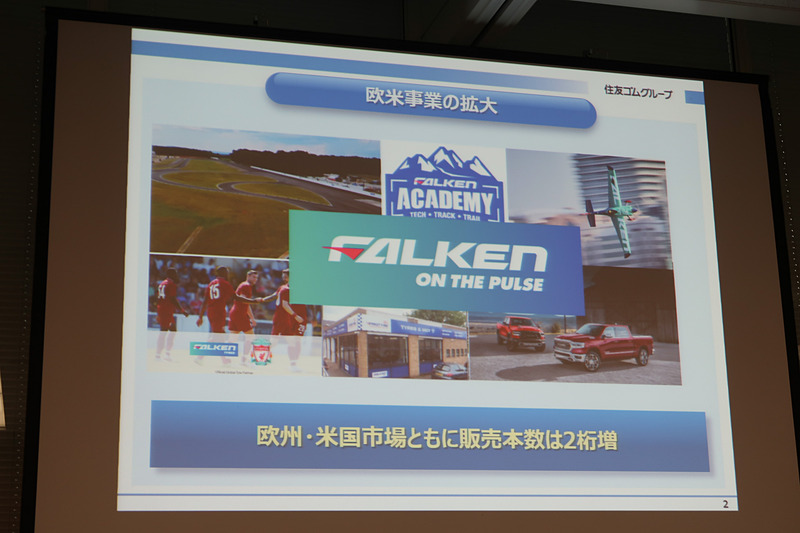 ファルケンブランドのタイヤは販売が2桁増と好調