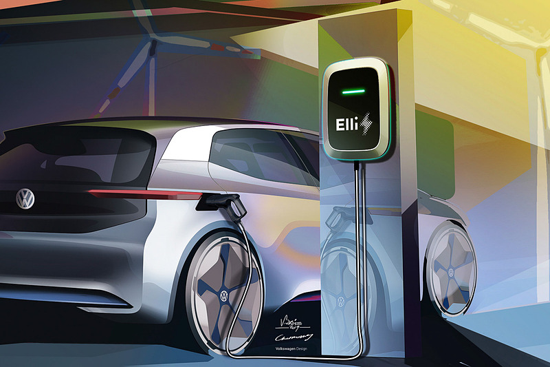フォルクスワーゲンの子会社「Elli」の再生可能な電力でEVの新型コンパクトカー「ID.」を充電
