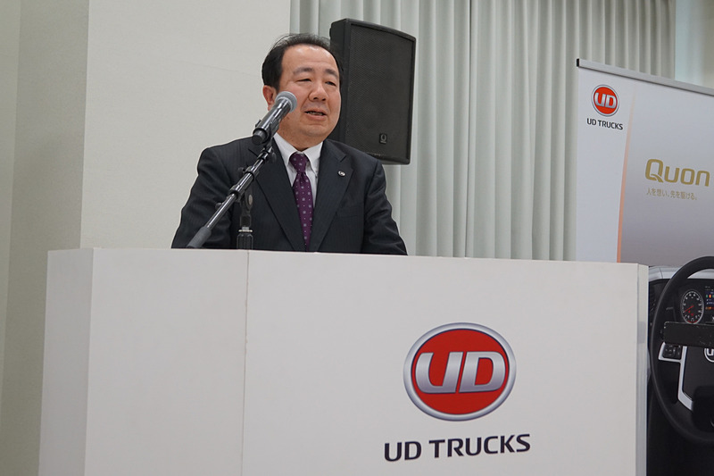 UDトラックス株式会社 国内営業部門車両営業本部統括 常務の柴崎徹氏