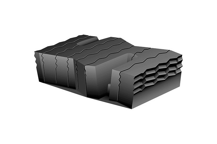 ジグザグのサイプで雪上性能を高める「ダブルウェーブサイプ」