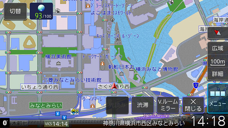 左が2019年モデルのMDV-M906HDL、右が2018年モデルのMDV-Z905の画面。より広い範囲が見えているのが分かる