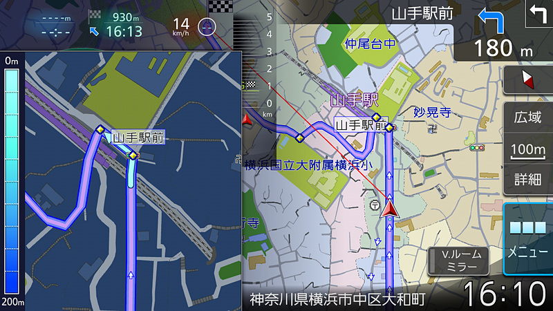 細街路でもきちんと拡大図で案内してくれるので安心