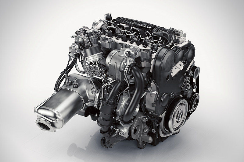 ボルボのクリーンディーゼルラインアップで最も高出力の“最強パワートレーン”となる最高出力173kW（235PS）/4000rpm、最大トルク480Nm（48.9kgfm）/1750-2250rpmを発生する直列4気筒DOHC 2.0リッター直噴ターボディーゼルエンジンを搭載