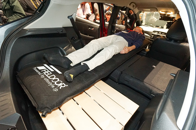 試しに寝てみたところ。意外と快適そうだ