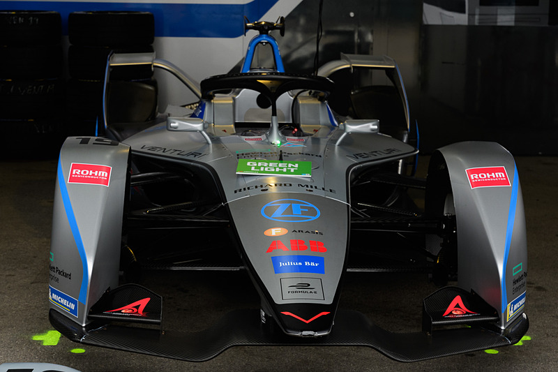 Venturi FE Teamのフォーミュラ Eマシン、ロームのロゴは左右のフェンダーとHaloの左右についている