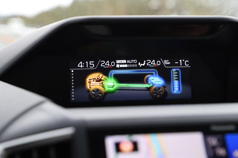 インパネ中央に設置される「マルチファンクションディスプレイ」にアシスト状況を表示できる